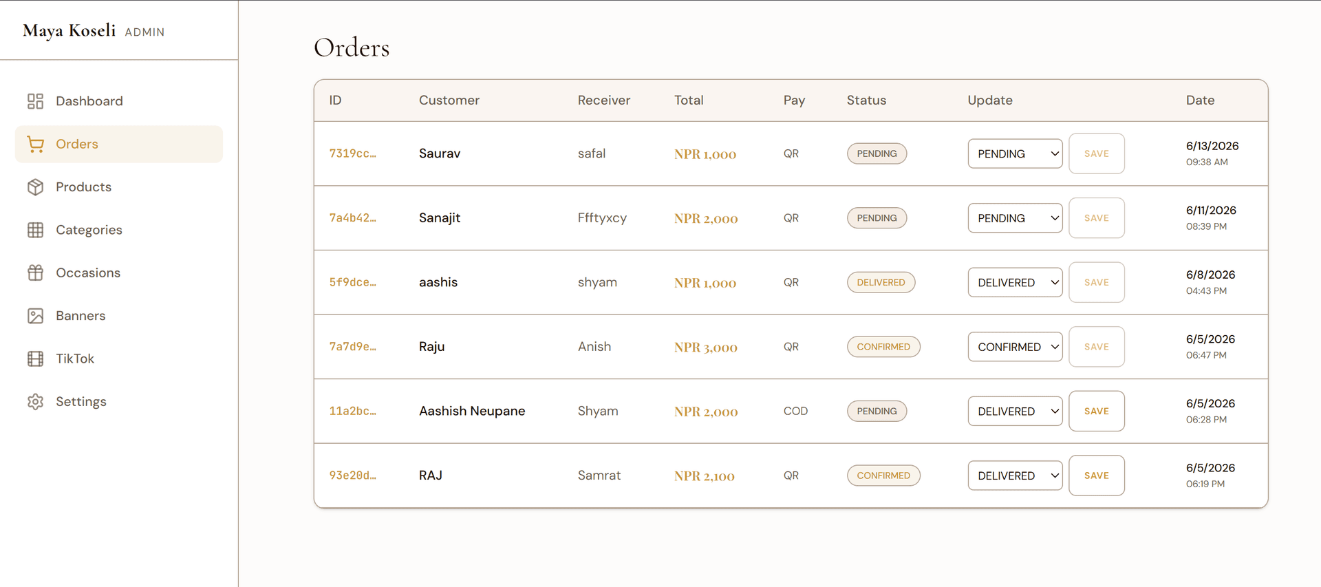 Order Management